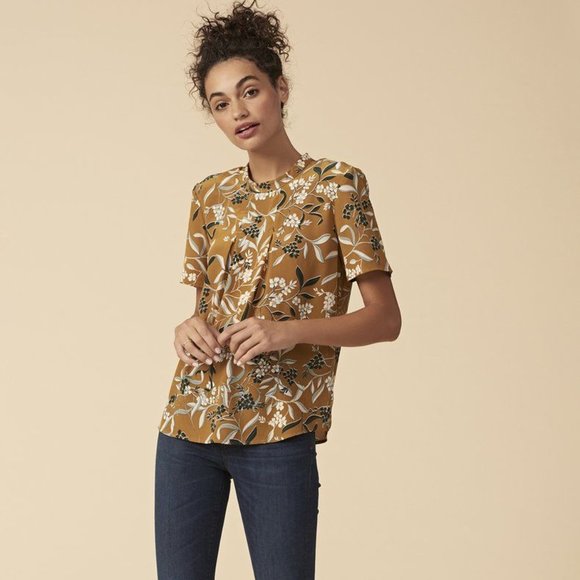 Amour Vert Pila Silk Blouse in Lake County Gold - Picture 2 of 2